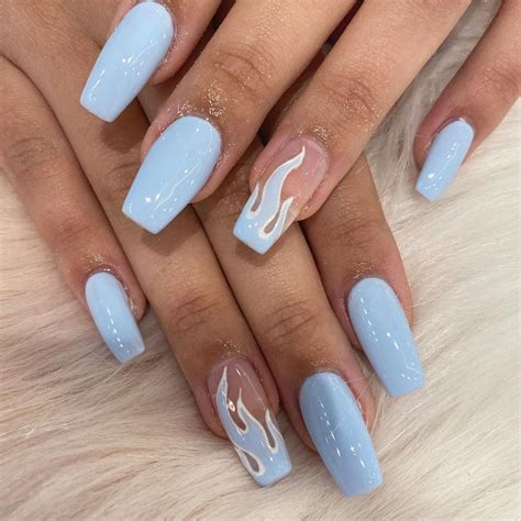 blue acrylic nails ideas